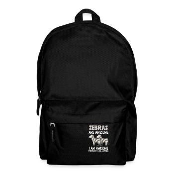 Zebras sind großartig, deshalb bin ich ein Zebra. Lustig - Rucksack - Schwarz - Vorne