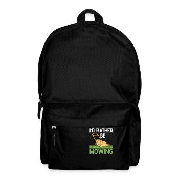I'd rather be Mowing Funny Lawn Mower Grass Garden - Backpack - black - Front