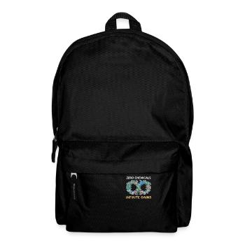 Schicker Bodybuilder Null Chemikalien, unendliche Gewinne - Rucksack - Schwarz - Vorne