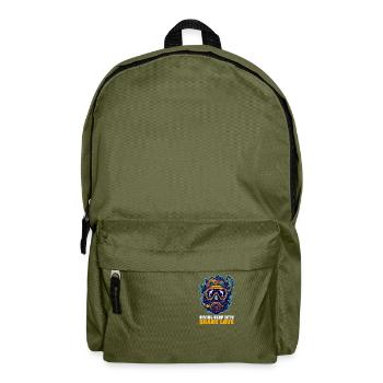 Biologist Shark Lover Diving Deep into Shark Love - Backpack - olive green - Front