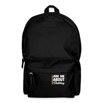 Fragen Sie Mich Nach Dem Skizzieren Lustiger - Rucksack - Schwarz - Vorne
