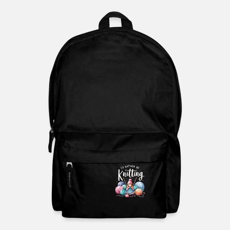 I'd Rather Be Knitting Seamstress Knits Knitter - Backpack - black