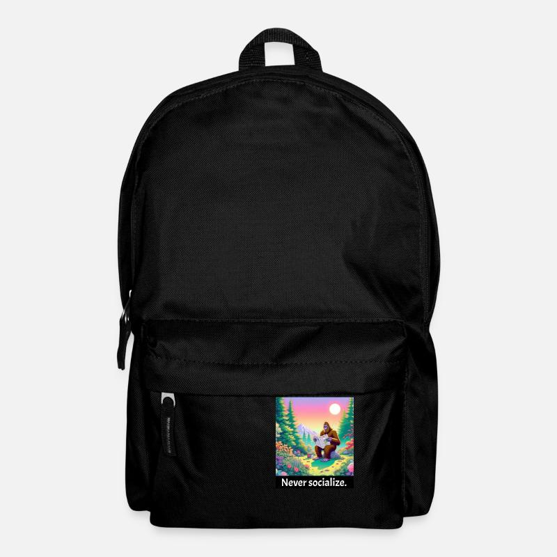 Never socialize - lustiger bigfoot - Rucksack - Schwarz