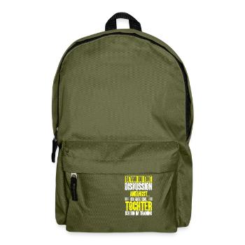 Diskussionsprofi Humor u. starke Nerven für Eltern - Rucksack - Olivgrün - Vorne