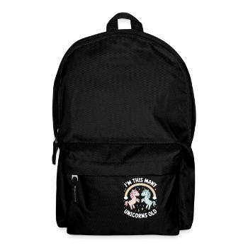 Ich Bin So Viele Einhörner Alt - Kinder 2 Jahre - Rucksack - Schwarz - Vorne