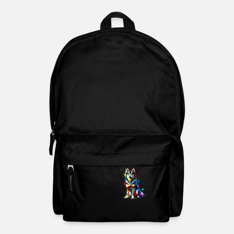 Bunte Splash Art Schwedisch Vallhund Västgötaspets - Rucksack - Schwarz