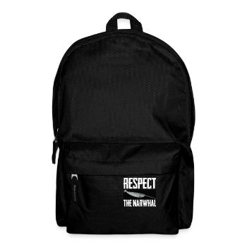 Respect The Narwhal Photo Funny Sea Whale Narwhale - Backpack - black - Front