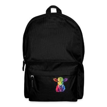 Bunte Regenbogen-Kuh Kunstwerk - Rucksack - Schwarz - Vorne