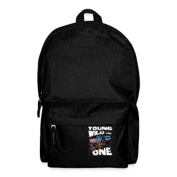 Young, Wild and 1st Birthday Boy Monster Truck - Backpack - black - Front