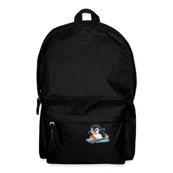 Wütender Pinguin Beim Rennen Auf Eis - Rucksack - Schwarz - Vorne