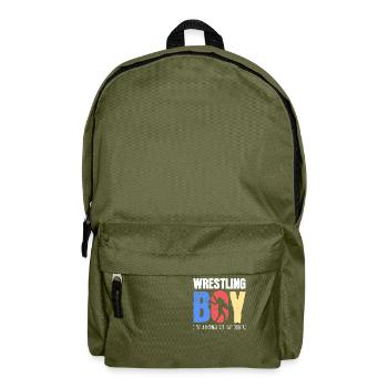 Ringender Junge - Rucksack - Olivgrün - Vorne