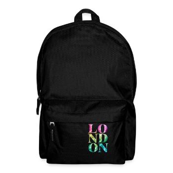 London Souvenir Bunt Aquarell Design - Rucksack - Schwarz - Vorne