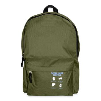 Taucher-Handzeichen - Rucksack - Olivgrün - Vorne