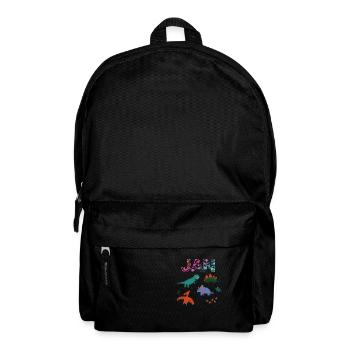 JAN - Schöner Jungen Name mit Dinosaurier - Rucksack - Schwarz - Vorne