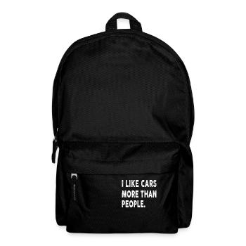 I like cars more than people Funny Car lover - Rucksack - Schwarz - Vorne