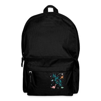 NIKLAS - Beautiful boy name with dinosaur - Backpack - black - Front