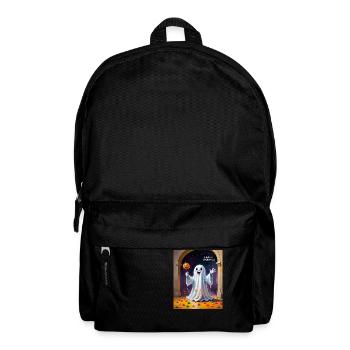 Cheerful Ghost with Pumpkin - Backpack - black - Front