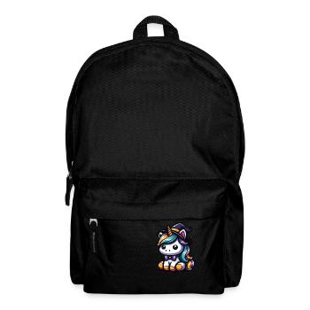 Halloween Einhorn Halloween Kürbis - Rucksack - Schwarz - Vorne