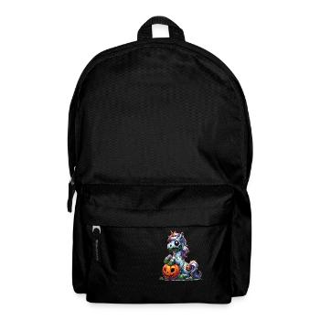 Halloween Einhorn Halloween Kürbis - Rucksack - Schwarz - Vorne