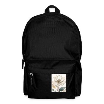 Elegant Floral Line Art – Minimalist Flower Design - Backpack - black - Front