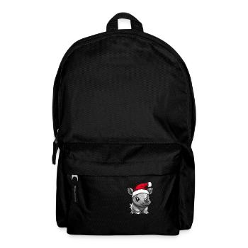 Nashorn Weihnachten Niedlich - Rucksack - Schwarz - Vorne