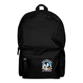 Finde Deine Ruhe In Der Hand Mit Süßem Pinguin - Rucksack - Schwarz - Vorne