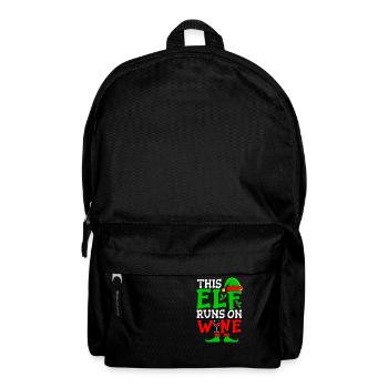 This Elf Runs On Wine Christmas Spirit - Backpack - black - Front