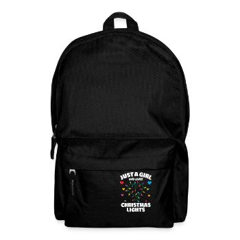 Just A Girl Who Loves Christmas Lights, Funny Xmas - Rucksack - Schwarz - Vorne