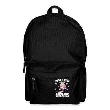 Just A Girl Who Loves Anime And Sketching, Anime - Backpack - black - Front