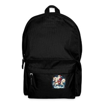 Lustiges Santa Claus Einhorn Motiv - Rucksack - Schwarz - Vorne