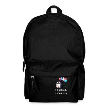 Pinguin "I believe I can fly" - Rucksack - Schwarz - Vorne