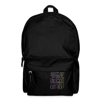 Listen Up Rizzlers, Sigma's Show Work No Cap - - Backpack - black - Front