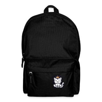 Chat Cartoon Couronne - Sac à dos - noir - Devant