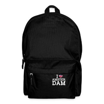 J’aime Amsterdam Royaume-Uni Coeur Drapeau Royaume-Uni Jeu de mots - Sac à dos - noir - Devant