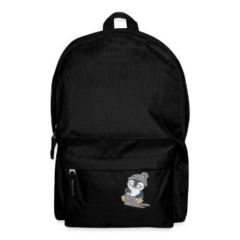 Cute penguin sewing with hat - Backpack - black - Front