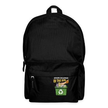 MÜLLTONNE WASTE BELONGS IN THE BIN - Rucksack - Schwarz - Vorne