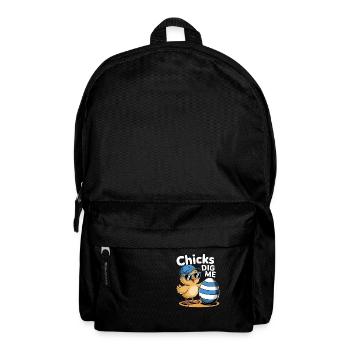 Drôle de poussin avec chapeau et œuf - Chicks Dig Me - Sac à dos - noir - Devant