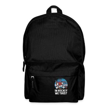 Eishockey Leidenschaft: In Hockey We Trust - Rucksack - Schwarz - Vorne