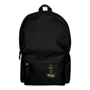 Maritime anchor with corals and fish - Backpack - black - Front