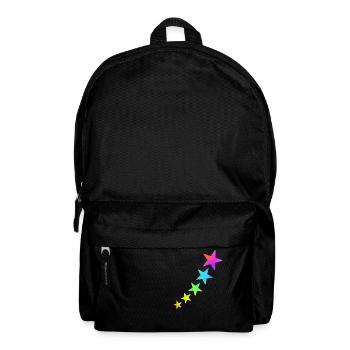 Colorful stars in rainbow colors - Backpack - black - Front