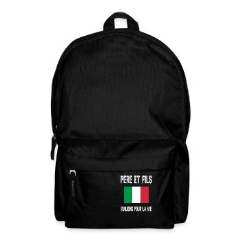 père et fils papa italien italie fêtes des pères - Sac à dos - noir - Devant