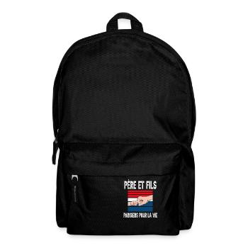 père et fils papa paris parisien fête des pères - Sac à dos - noir - Devant