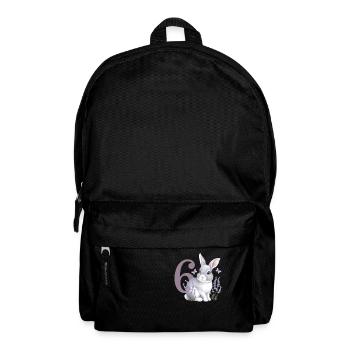 6. Geburtstag 6 Jahre Hase Häschen Lavendel Lila - Rucksack - Schwarz - Vorne