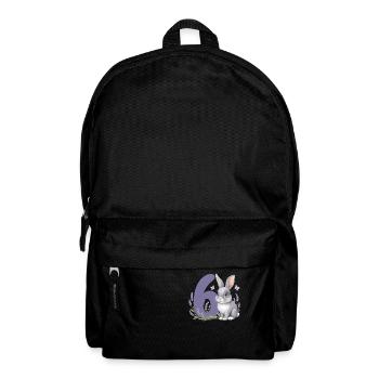 6. Geburtstag 6 Jahre Hase Häschen Lavendel Lila - Rucksack - Schwarz - Vorne