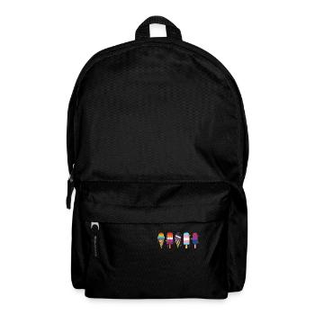 LGBTQ Pride Eis Design – Liebe Vielfalt CSD - Rucksack - Schwarz - Vorne