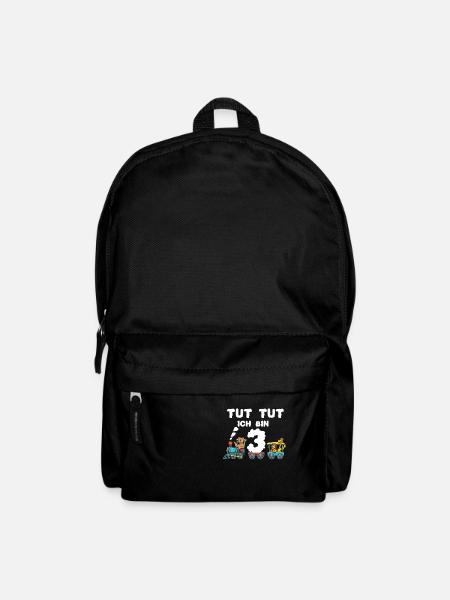 3. Geburtstag Züge und Tiere - 3 Jahre Alt - Rucksack - Schwarz