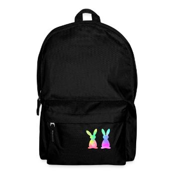 Lapins de Pâques colorés Aquarelle - Sac à dos - noir - Devant