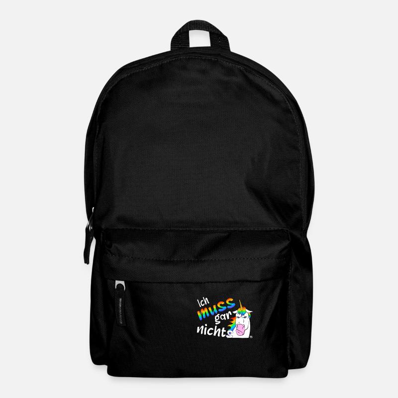 Lustiges böses Einhorn, ich muss gar nichts - Rucksack - Schwarz