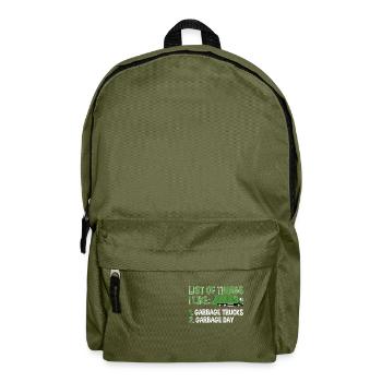 Camions à ordures, journée des ordures, collecte des ordures - Sac à dos - vert olive - Devant