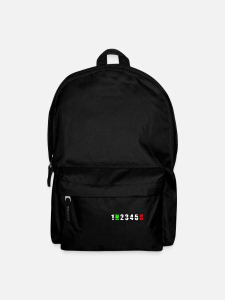 1N23456 Motorradschaltung One Down Five Up - Rucksack - Schwarz